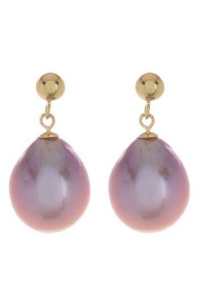 Effy 14K Gold 10-10.5mm Purple Freshwater Pearl Drop Earrings in Multi at Nordstrom Rack