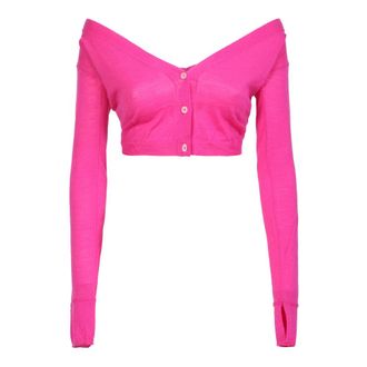 Jacquemus Cardigans, female, Pink, Size: 2XS Le Cardigan Soli