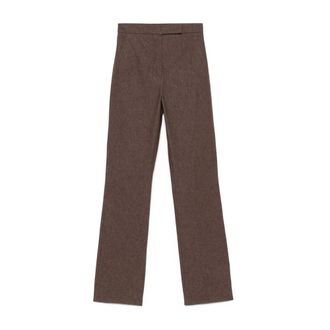 Max Mara Straight Trousers, female, Brown, Size: XS Brown Trousers Stylish and True to Size