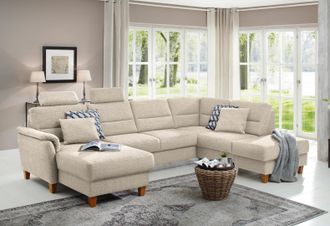 HOME AFFAIRE Wohnlandschaft »Palmera U-Form, B: 308 cm« optional Bettfunktion & Bettkasten, Federkern