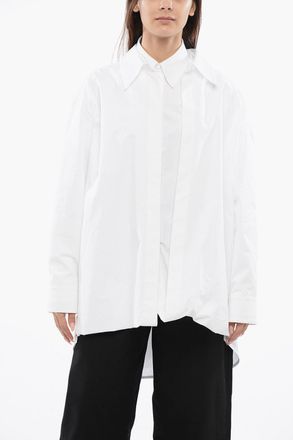 Jil Sander Camicia in Popelin Over con Taglio Asimmetrico Jil Sander