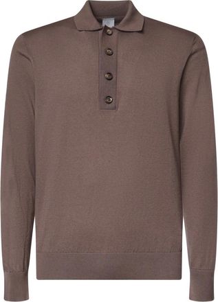 Eleventy Gebreide trui met ronde hals - Heren - Truien - Bruin - Maat: 2XL