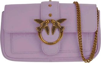 Pinko Love One Pocket Bag - Dames - Schoudertassen - Paars - ONE Size - Leer - Tassen