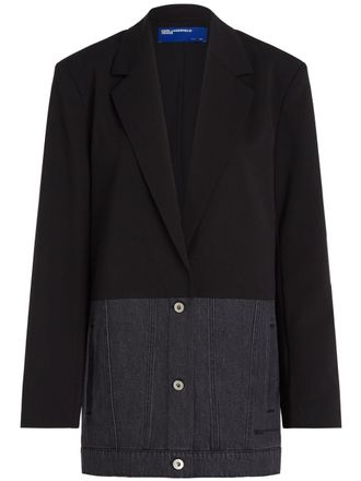 Karl Lagerfeld Blazer van gemixt materiaal - Zwart
