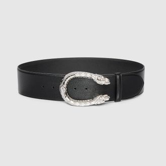 Gucci Dionysus Wide Belt, Black, Leather