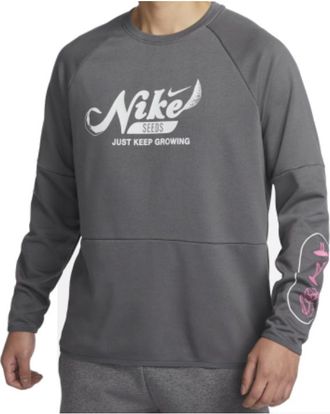 Nike Dri-Fit Fleece Fitness Crew Neck Top Iron Grey FN3290-068