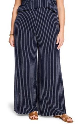Nic+Zoe Destination Stripe Wide Leg Knit Pants in Indigo Multi at Nordstrom Rack, Size 1 X