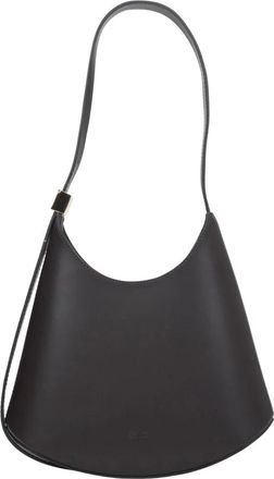 Estro & Luminara Modern Form Schoudertas - Dames - Schoudertassen - Bruin - ONE Size - Leer - Tassen