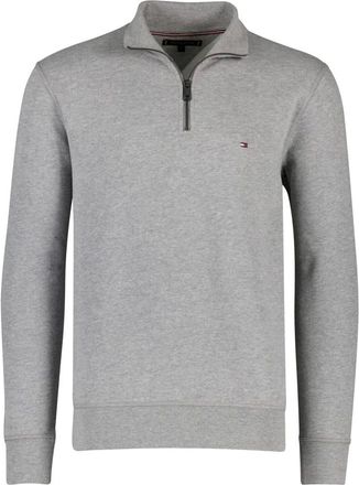 Tommy Hilfiger Hoodies & sweatvesten, Heren, Grijs, L, Katoen, Fleece Half-Zip Jumper