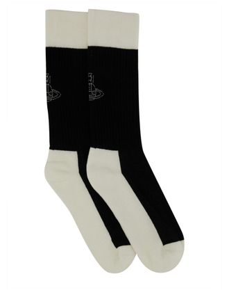 Vivienne Westwood Logo-Embellished Cotton Socks - Black