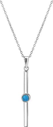 Gold & Honey Womens Bar Pendant In Silver & Turquoise