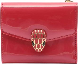 Bulgari Pre-owned Patent Leather Tri-Fold Wallet - Dames - Vintage Accessoires - Roze - ONE Size - Leer - Vintage