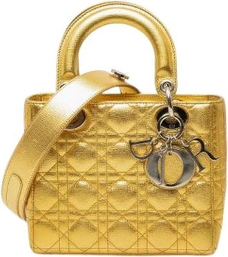 Dior Pre-owned Lady Dior - Dames - Vintage Handtas - Geel - ONE Size - Vintage