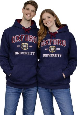 Oxford University OU201 Unisex Licensed Sweatshirt - Navy | Official Oxford Crest Crew Neck Jumper for Men & Women | XS-2XL (XS)
