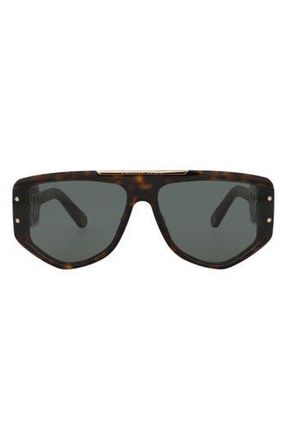 Philipp Plein 65mm Shield Sunglasses in Havana Havana Green at Nordstrom Rack