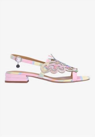 J. Rene&eacute; Womens Leona Sling Back Sandals In Pastel Multi Fabric