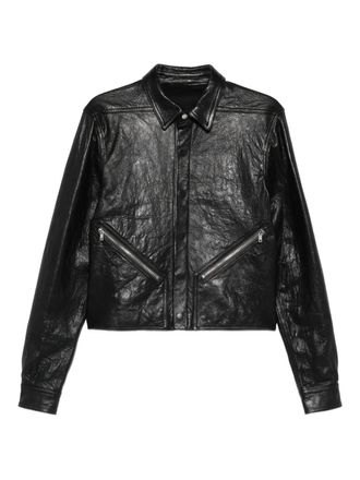 Rick Owens zip leather jacket - men - Calf Leather - 48 - Black