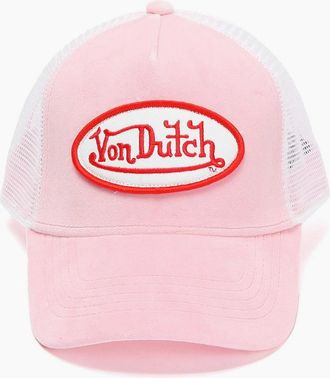Von Dutch Womens Von Dutch Velvet Trucker Pink/Red Caps