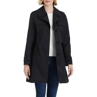 Kate Spade New York short trench coat in Black at Nordstrom, Size X-Large