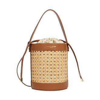 Lancaster Brown Cannage Rotin Medium Bag - female - Lancaster - Bucket Bags - Brown - ONE SIZE - Bags