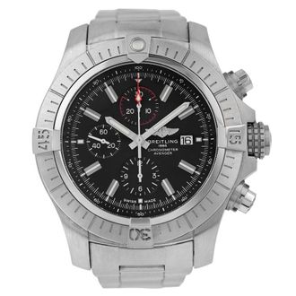 Breitling Pre-owned Breitling Super Avenger Chronograph Automatic Chronometer Black Dial Mens Watch A13375