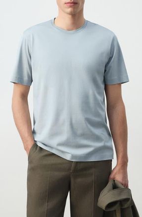 Mango Regular Fit Cotton T-Shirt in Aqua at Nordstrom, Size Medium