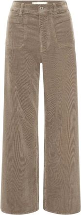 Frame Denim Le Slim Palazzo Modernist Pocket Corduroy - Dames - Wijde Broeken - Bruin - W26 - Katoen - Broeken