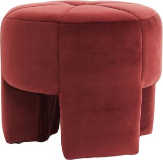 Light & Living Light&living - Puf Batoemi En Terciopelo Burdeos - &Oslash;51x45 Cm