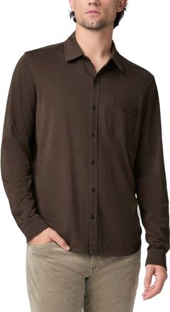 Paige Cosgrove Long Sleeve Button Up Shirt in Dark Agar at Nordstrom, Size X-Large