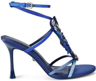 Kurt Geiger Lobster Ankle Strap Satin Sandal in Blue at Nordstrom, Size 7.5Us