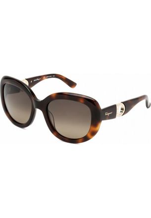 Ferragamo Womens SF727S 53 214 Fashion Sunglasses - Brown - One Size