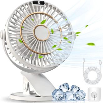 OEM Mini Ventilador Silencioso, 5 Velocidades, Con Clip, Funciona Con Pilas, Puerto Usb, &Aacute;ngulo De Rotaci&oacute;n De 720&deg;, Ideal Para El Hogar, La Oficina, Exte