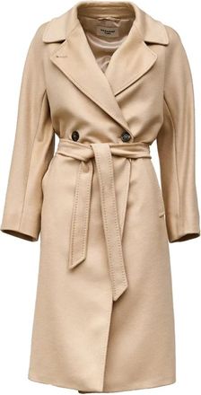 Max Mara Resina Jas - Dames - Jas met riem - Bruin - S - Wol - Jassen