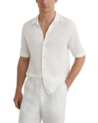 Reiss Clifton Button Through Linen-Blend Sweater