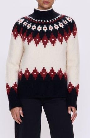 Pistola Denim Astrid Fair Isle Turtleneck Sweater in White Oxblood Fair Isle at Nordstrom Rack, Size Medium