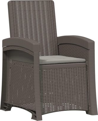 vidaXL Sill&oacute;n De Jard&iacute;n Reclinable Imitaci&oacute;n Rat&aacute;n Gris Claro Pp Vidaxl