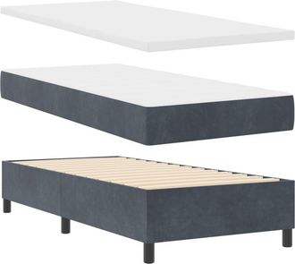 vidaXL Vidaxl - Box Spring Bed with Mattress Dark grey 100 x 200 cm Velvet