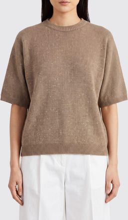 Brunello Cucinelli Maglia in cashmere e seta con scollo a V e paillettes