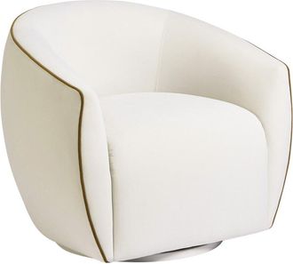 TOV Furniture Tov Furniture Jordan Contrast Piping Velvet Swivel Chair