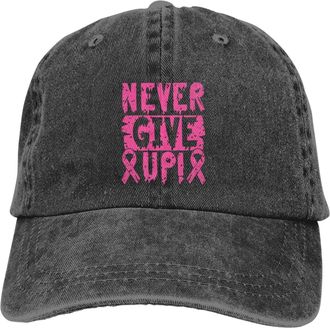 Generic Peak Cap Cancer Bundle Never Give Up Golf Cap Uv Protection Baseball Hat Sun Protection Sport Hat for Hiking Office Running