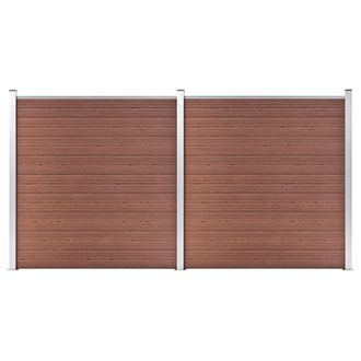 vidaXL Valla De Jard&iacute;n De Wpc Marr&oacute;n 353x186 Cm Vidaxl