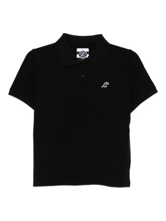 Sport b. DINO katoenen poloshirt met borduurwerk - Zwart