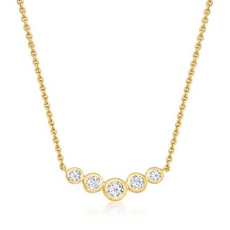 Ross-Simons Bezel-Set Lab-Grown Diamond Bar Necklace in 18kt Gold Over Sterling