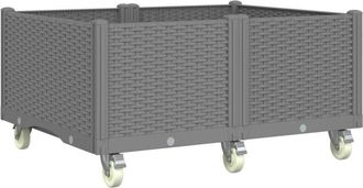 vidaXL Jardinera Con Ruedas Pp Gris Claro 100x80x54 Cm Vidaxl