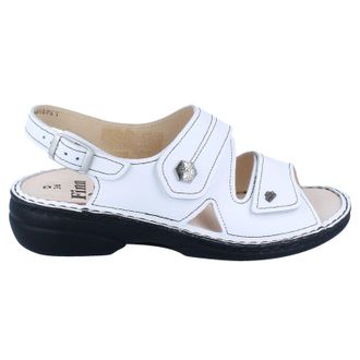 Finn Comfort Milos Leather Womens Hook and loop Sandals - White - Size:UK 6.5
