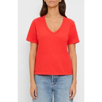 Michael Stars Daria Classic V-Neck T-Shirt in Samba at Nordstrom, Size X-Small