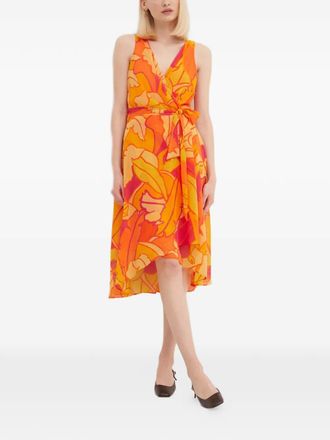 Joseph Ribkoff floral print V-neck dress - Orange