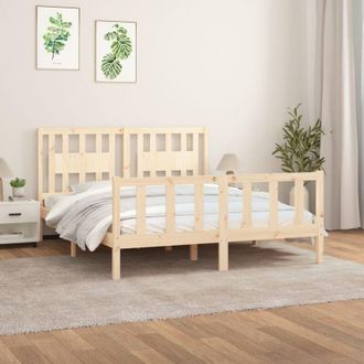 vidaXL Estructura De Cama Sin Colch&oacute;n Madera Maciza De Pino 160x200 Cm Vidaxl