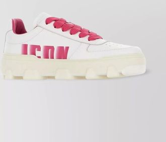 Dsquared2 leather sneakers with molded sole and perforated toe