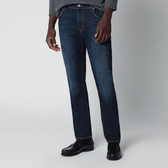 Pantaloni Torino Jeans blu scuro effetto slavato